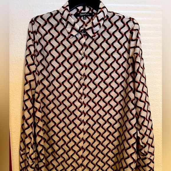Sweet rain  xlg button down blouse - Picture 2 of 5